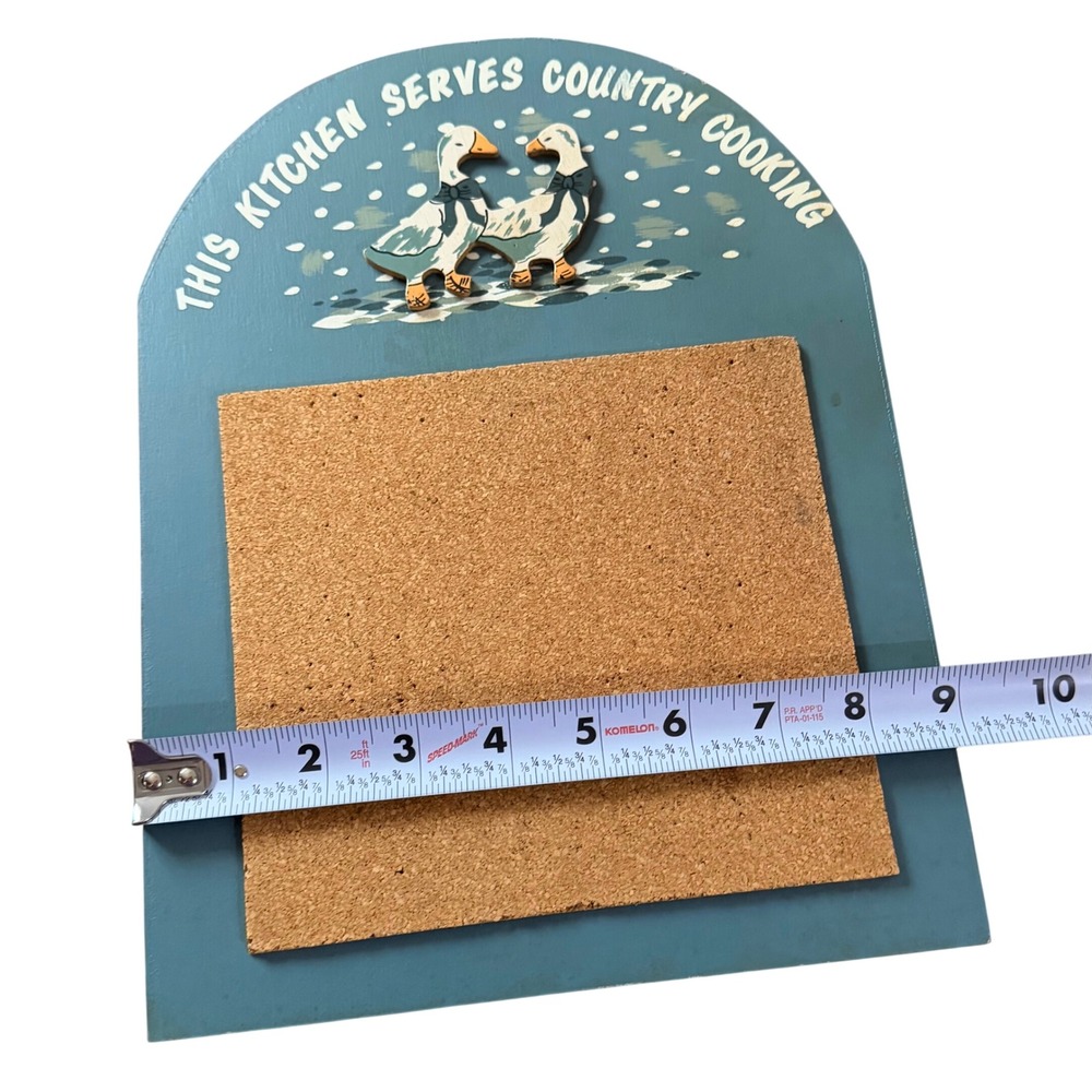 Vintage 1988 Country‎ Geese This Kitchen Memo Holder Cork Board Blue Farmhouse - Picture 7 of 7